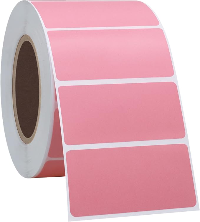 Hybsk 2x1 inch Color Direct Thermal Labels for Shipping, Barcodes, Address, Compatible with Rollo Label Printer & Zebra Desktop Printers,(2"x1",Pink)