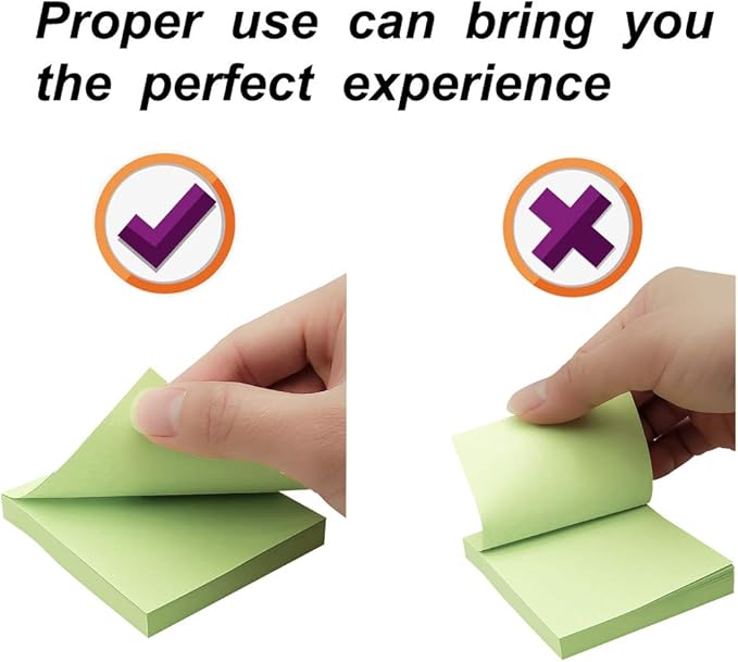 Sticky Notes 3x3, Self-Stick Notes, 12 Pads, 100 Sheets/Pad, Assorted Colors Stickies, Easy to Post Notes for Study, Works, Daily Life (12)