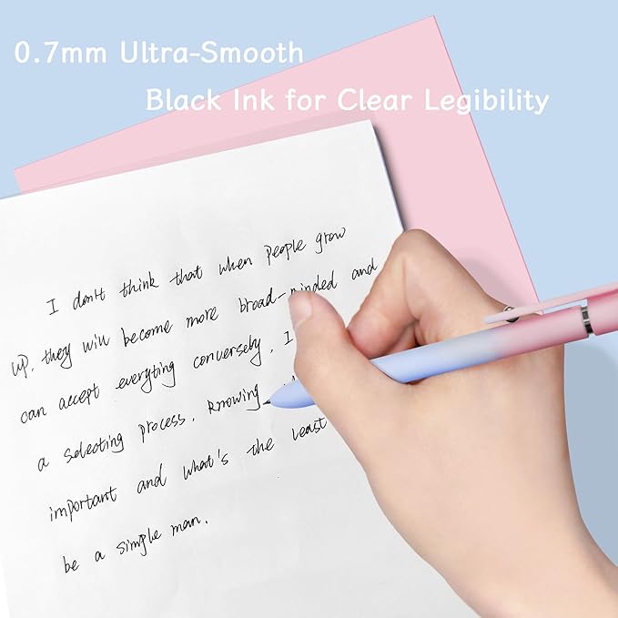 Gel Pens, 5 Pcs Medium Point Smooth Writing Pens Cute Pens for Women, High-End Series 0.7mm Black Ink Pens for Journaling Note Taking, School Office Supplies (5 Pcs Gradient Morandi)