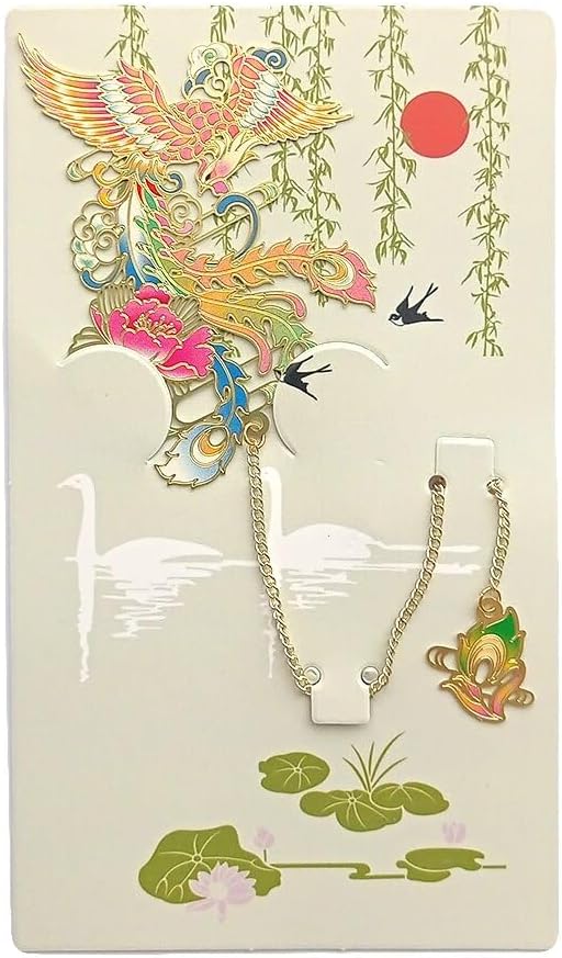 MOZART Gift Box Phoenix Chinese Style Brass Bookmark Classical Mythological Characters Mountain and Sea Sutra Series Creative Cultural Copper Bookmark Metal Bookmarks