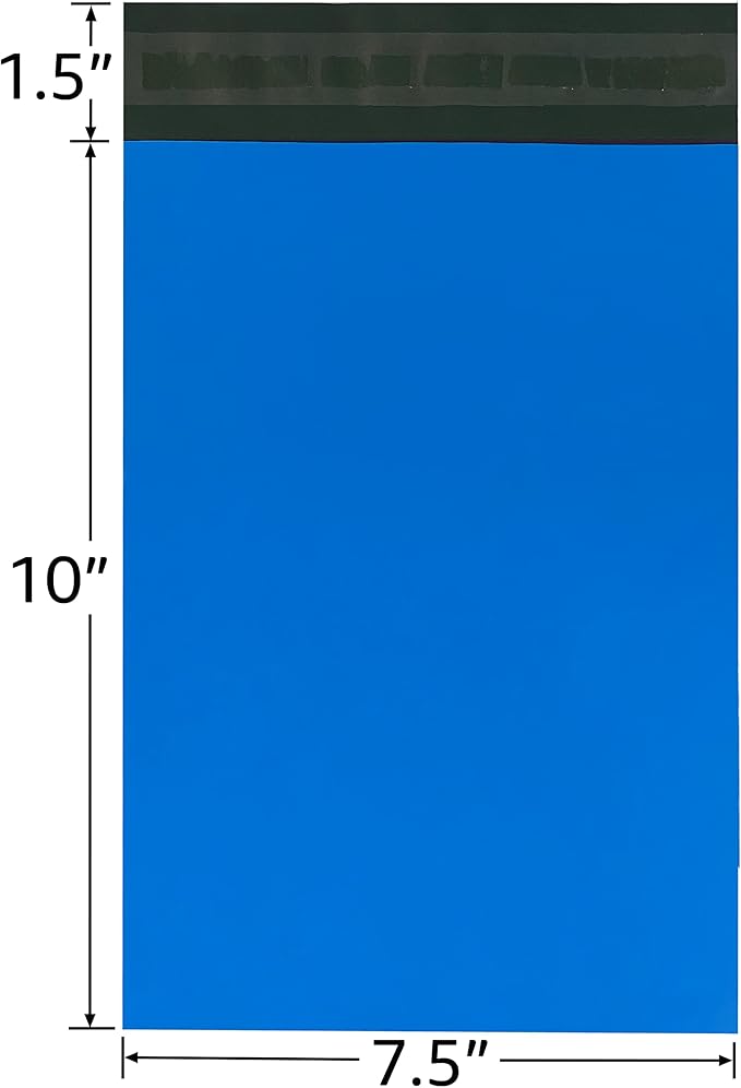 Colored Poly Mailers Pack of: Be creative with your packaging with Colored mailers (Blue, 7.5" x 10.5" pack of 200)