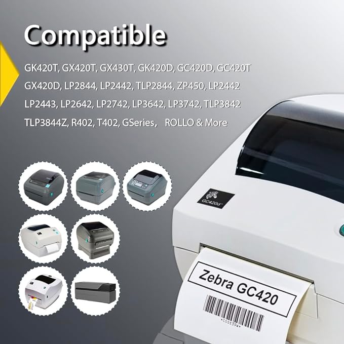 BETCKEY - 4" x 2" (102 mm x 51 mm) Barcode Shipping & Multipurpose Labels Compatible with Zebra & Rollo Label Printer,Premium Adhesive & Perforated [1 Rolls, 750 Labels]