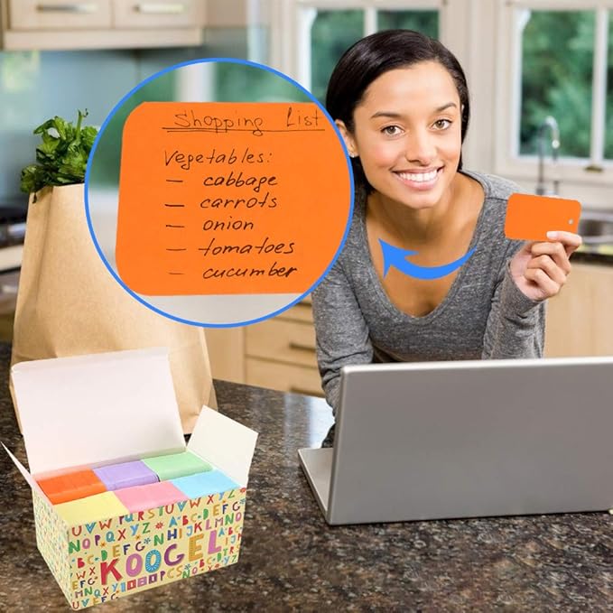 Koogel 1080 Pcs Colored Index Cards, 6 Kinds Colored Notecards Index Cards Flash Cards Blank for School Learning Memory Recipe Cards Child 's Game