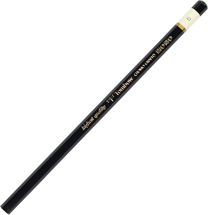 Tombow 51508 MONO Drawing Pencil, B, Graphite 12-Pack