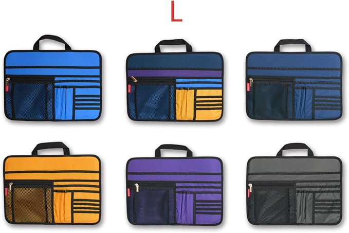 Unisex Bag Briefcase Insert Organizer Office File Document Storage Organizer (L) (Blue)