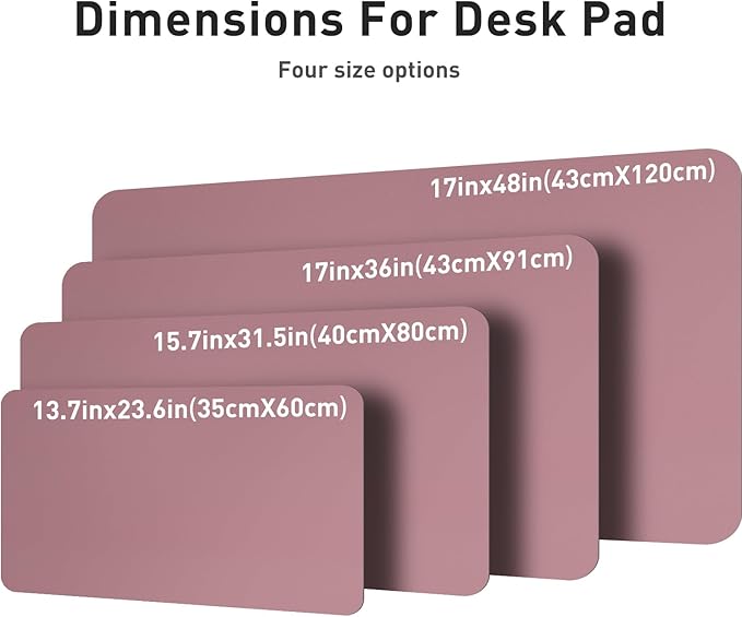 Aothia Leather Desk Pad Protector, Mouse Pad, Office Desk Mat, Non-Slip PU Leather Desk Blotter, Laptop Desk Pad, Waterproof Desk Writing Pad for Office and Home (Dark Pink, 23.6" x 13.7")