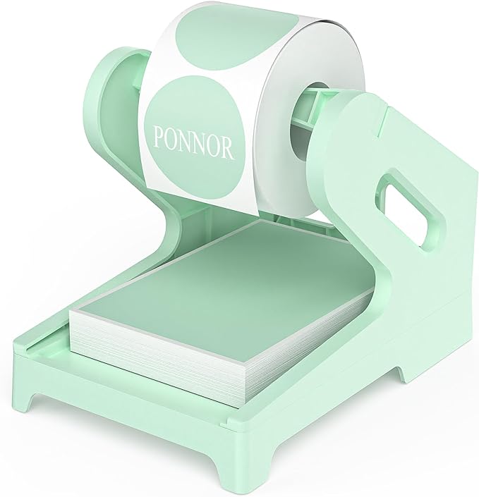 Label Holder Thermal Label Holder for Rolls and Fanfold Labels Shipping Label Stand Desktop Printer DIY Accessory Supplies for Home, Office (Fresh Green)