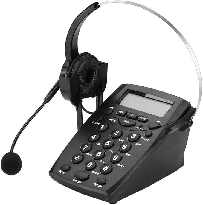TelPal Corded Call Center Headset Telephone with Dialpad & Monoral Noise Cancelling Headphone HA0021, Wired Analog Home & OfficeTelephone Set Landline