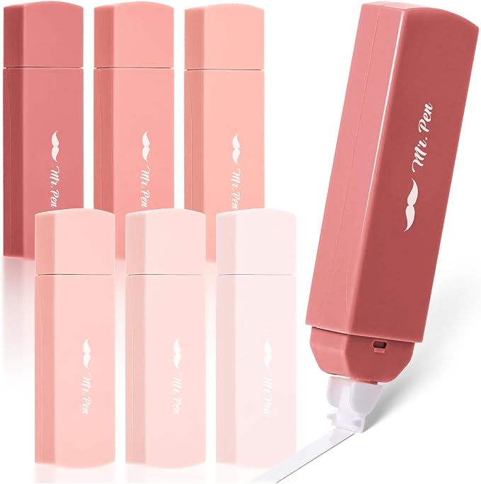 Mr. Pen- Aesthetic Correction Tape, 0.2" x 197", 6 pcs, Mocha Blush, Cute Correction Tape