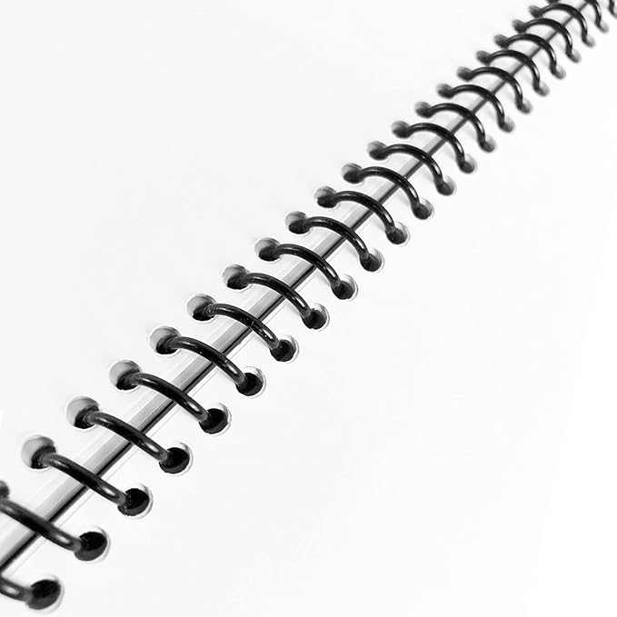 TOTiyea 50 Pack Plastic Binding Coils,215 Sheet Capacity,25mm (1") Binding Spirals,4:1 Pitch Letter Size (8.5x11 Inches) Black Plastic Binding Spirals