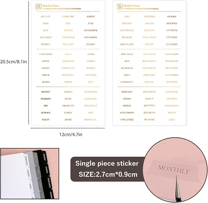 DY.2ten Clear Dividers for 6 Ring Binder, 7-Tab Sturdy Plastic Dividers, A5 Index Divider, 6 Hole Binder Dividers, Insertable Notebook Planner Tab Dividers for Binders