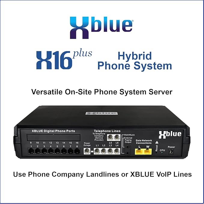 XBLUE X16 Plus VoIP System Bundle with (4) IP9g IP Phones - Including Auto Attendant, Voicemail, Remote Phone Extensions & Call Recording