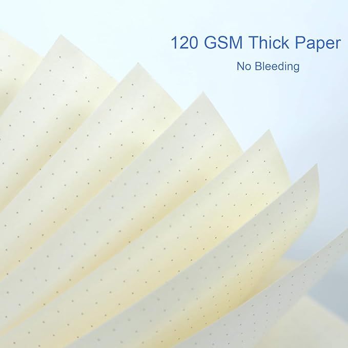 2 Pack A4 Spiral Bullet Dotted Journal with 120gsm Thick Paper, Dot Grid Spiral Notebook with Plastic Hardcover and Elastic Band Closure, 74 Sheets Per Pack 8.5 x 11 Inches
