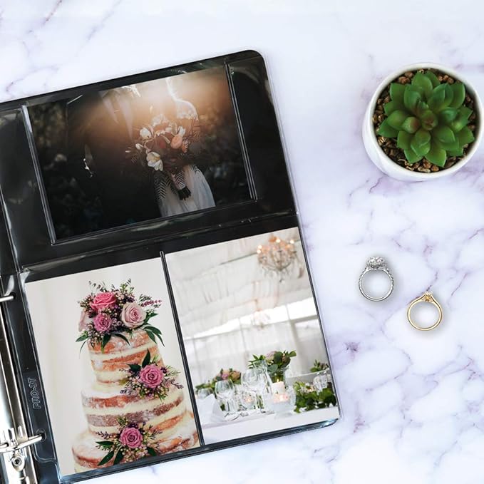 StoreSMART - Photo/Postcard Page for 3-Ring Binders - Archival-Safe Plastic - Three 4" x 6" Pocket - Holds six Photos/Postcards - 500-Pack - LC46-500