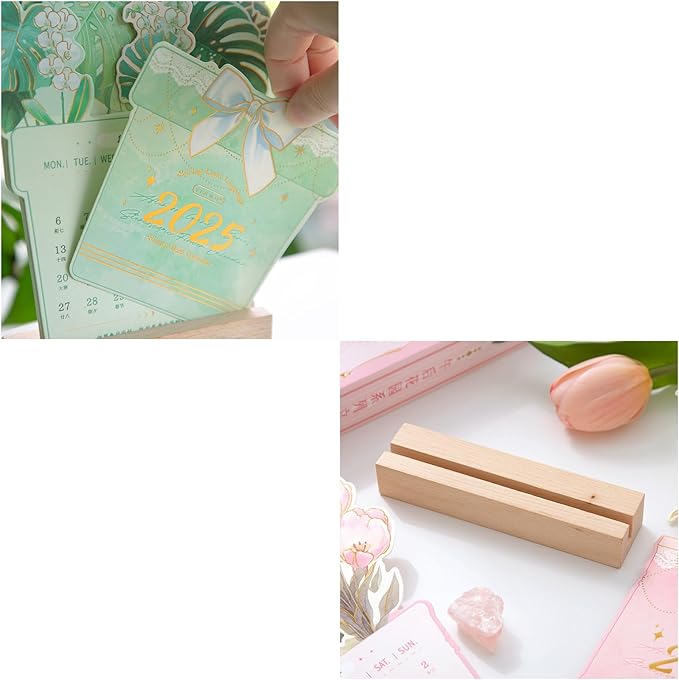 2025 Creative Desk Calendar Unique Flower Basket Shape Memo Notes Planner Calendar 8.5" x 6" - Monstera