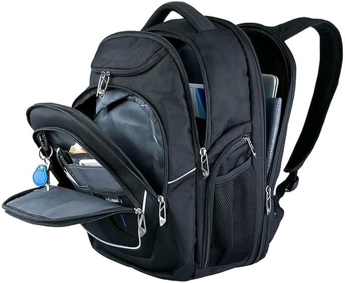Swissdigital Design TSA-Friendly Large Backpack, Business Laptop Backpack for Men with USB Charging Port/RFID Protection (TERABYTE J16BT-1) One Nation One World