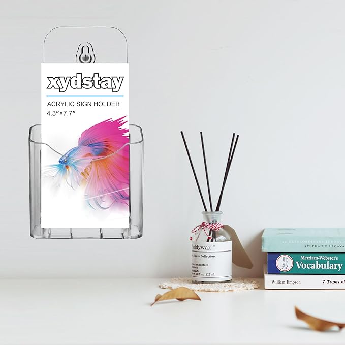 Acrylic Brochure Holder 4x9 Inches Slant Back Design, Clear Display Stand, Plastic Table Stand Sign Holder,Pamphlet Holder Flyer Holder, Acrylic Display Stand, Acrylic Table Signs Plastic Paper Holder for Office, Home, Store, 6 Pack