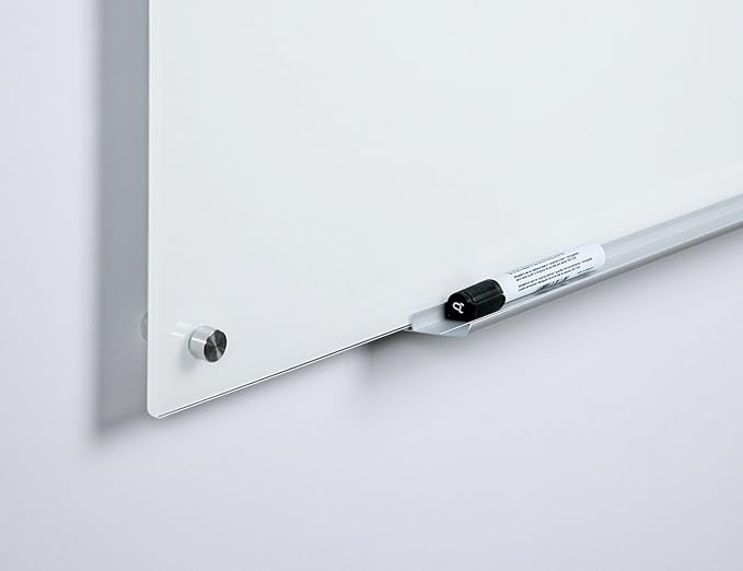 Audio-Visual Direct Magnetic Ultra White Glass Dry-Erase Board Set - 40" x 30" - Includes Magnets, Hardware & Marker Tray