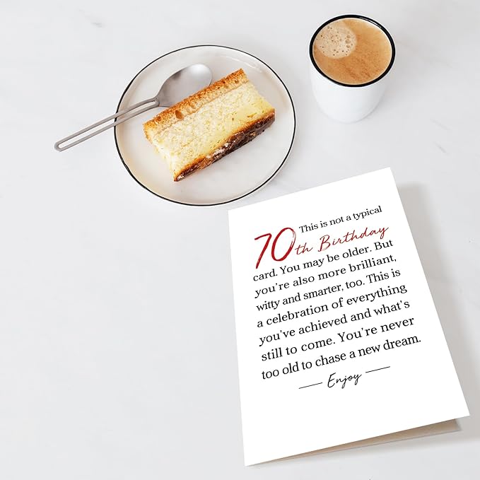 Chenive 70th Birthday Card for Him Her, Uplifting 70 Years Old Birthday Card for Men Women Friend, Funny 70th Birthday Card for Mom Dad Grandpa Grandma Husband Wife