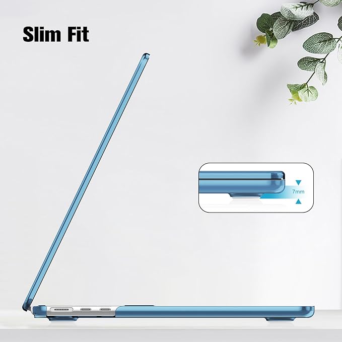 Fintie Case for MacBook Air 13.6 Inch A3113 A2681 (2022 2023 2024 Release) - Snap On Hard Shell Cover for MacBook Air 13.6" M2 M3 Chip with Liquid Retina Display and Touch ID (Crystal Ocean Blue)