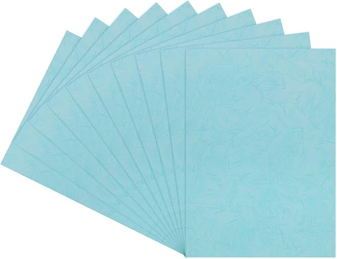 MECCANIXITY 100pcs A4 8-1/2 x 11.5 Inch Presentation Binding Covers Letter Size Leather Textured Grain Paper Un-Punched for Business Reports, Teal Blue