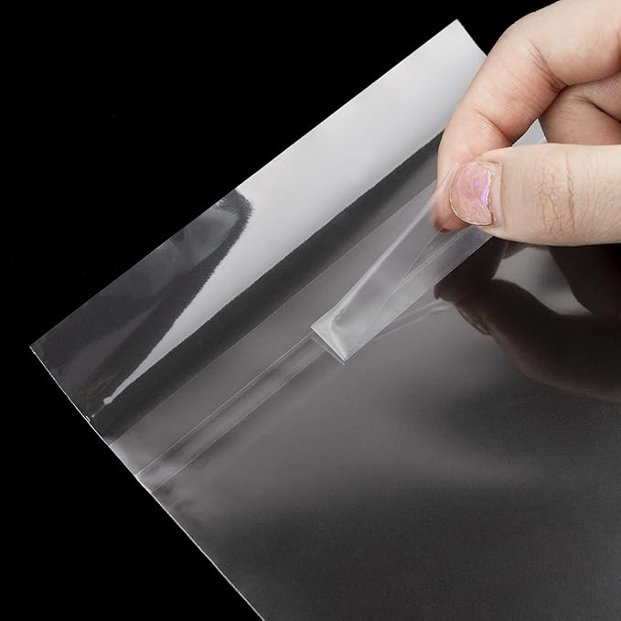 AUEAR, 200 Pack (9-7/16" x 12-1/4") Crystal Clear Storage Bags - Acid-Free Plastic Sleeves for 9x12 Photos & Prints, A4, Letter Sized Documents
