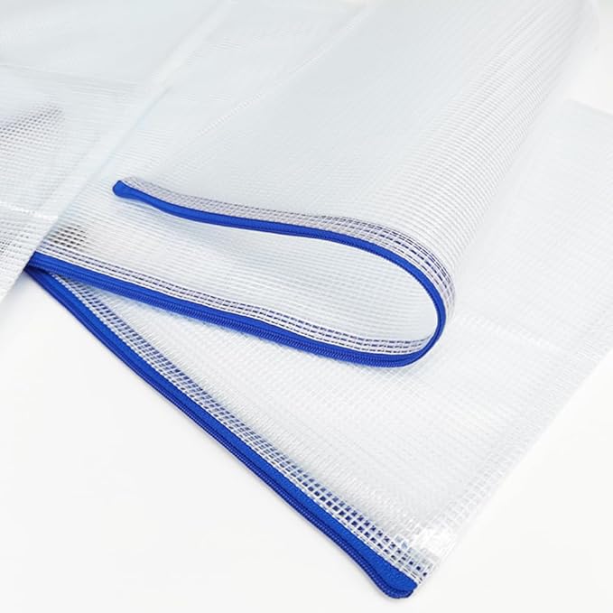 AUSTARK 20 Pcs Zipper File Bags, Plastic Mesh Pouch, Board Game Storage Bag, Waterproof Bags for Office School (B4 Size 15''x11'', White and Blue)