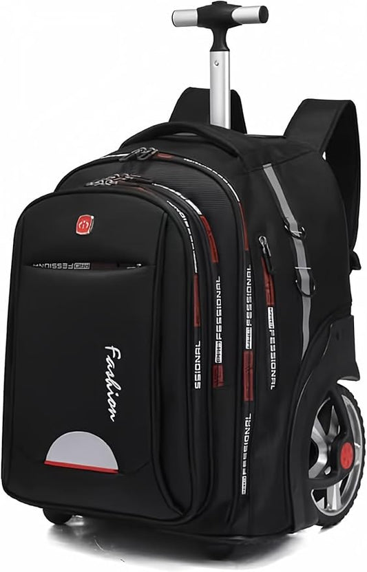 Rolling Backpack,Large Rolling Laptop Bag Briefcase Backpacks with Wheels for Women Adults Travel Trolley Office,Waterproof Wheeled Backpack(22inch, Black)