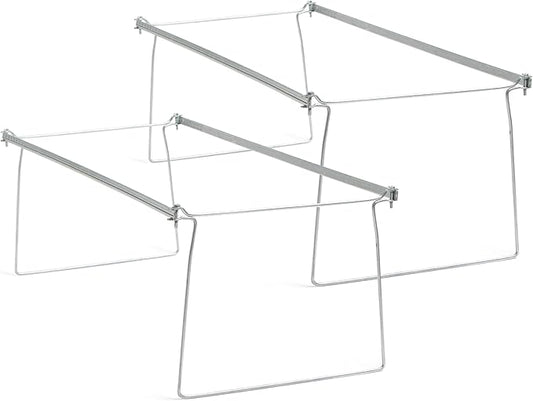 Smead Heavy Duty Steel Hanging File Folder Frame, Letter Size, Gray, Adjustable Length 23" to 27", 2 per Pack (64872)