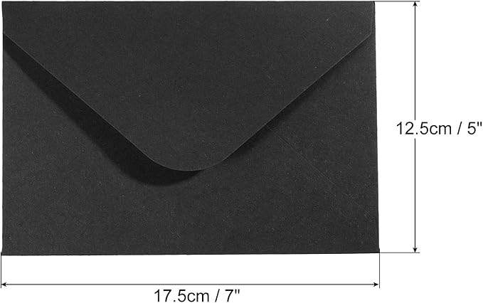 PATIKIL Mini Envelopes, 50 Pack Gift Cards Business Cards Envelope for Invitation Graduation, Black