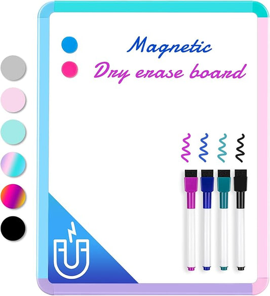 VUSIGN Small White Board Dry Erase, 11''x14'' Magnetic Dry Erase Board, Mini Whiteboard with Markers for Kids, Students, Fridge, Wall, Locker