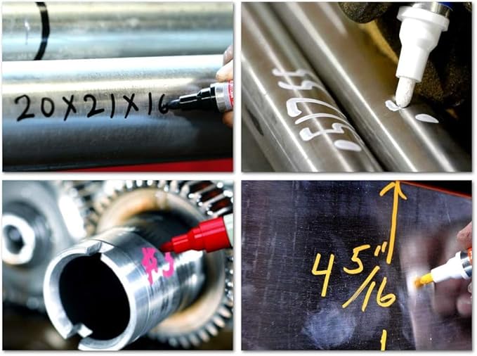 Metal Marking Paint Pen - Industrial Marker For Writing & Drawing on Steel and Metals - Washable Removable Paint Markers For Metal, Wet Erase Metal Paint, Blue Paint Pen for Construction and Welders