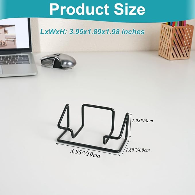 Business Card Holder for Desk, Business Card Display Stand, Modern Desktop Business Card Organizer, 2 Pack, Black