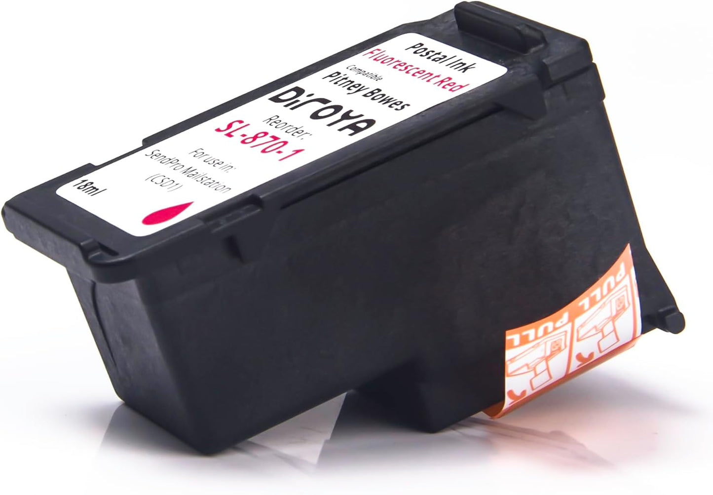 SL-870-1 Ink Cartridge 18ML High Yield Replacement for Pitney Bowes SendPro Mailstation Fluorescent Red Postage Ink (CSD1) (2 Pack)