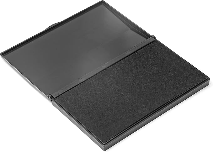 Ink Pad for Rubber Stamps, Stamp Pad for Clear Impression Stamping, Quality Felt Pad Black Ink, Red Ink, Blue Ink (Black, L (3.5 * 6.3))