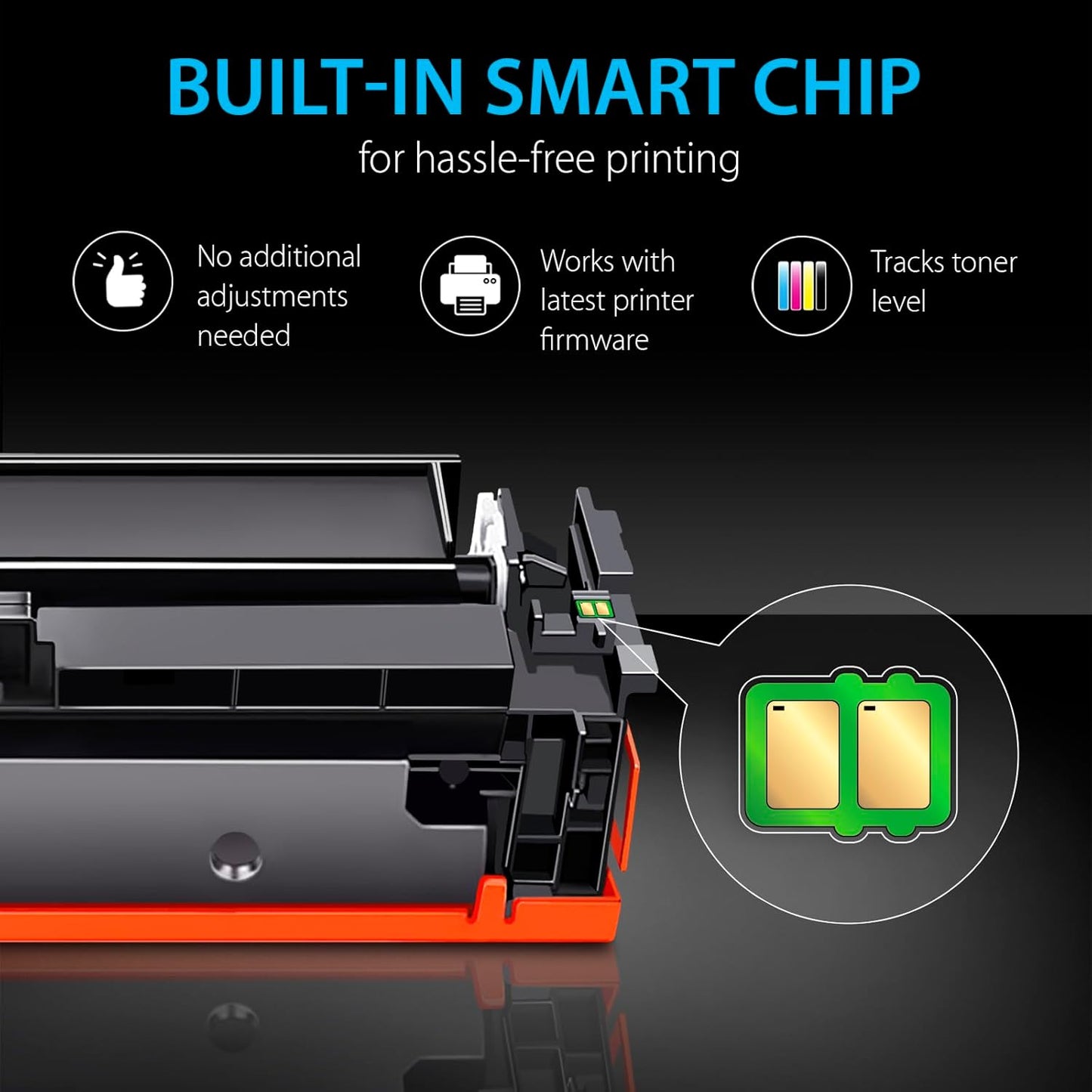 Smart Ink Compatible 206A Toner Cartridge Replacement for HP 206A Toner Cartridges (1 Black Pack) 206X with Chip to use with Color Laserjet Pro MFP M283fdw M283cdw Laserjet Pro M255dw M255nw