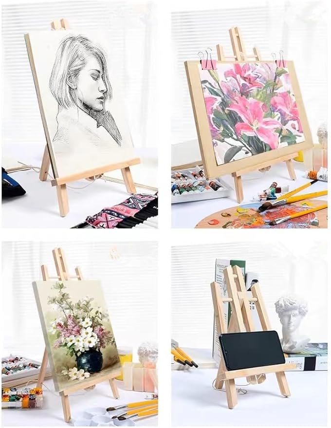 8PCS 17 Inch Desktop Easel, Party Easel, Wooden Easel - Versatile Tabletop Art Display Stand for Creative Projects and Events