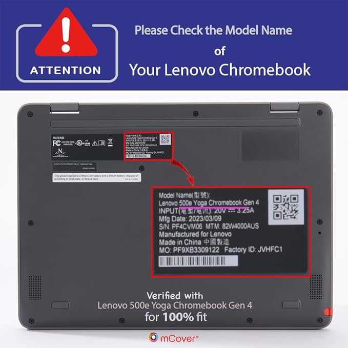 mCover Hard Shell Case ONLY Compatible for 2023~2024 12.2" Lenovo 500E Yoga Chromebook Gen 4 Gen4 2-in-1 Laptop (NOT Fitting Any Other Lenovo Models)- Red
