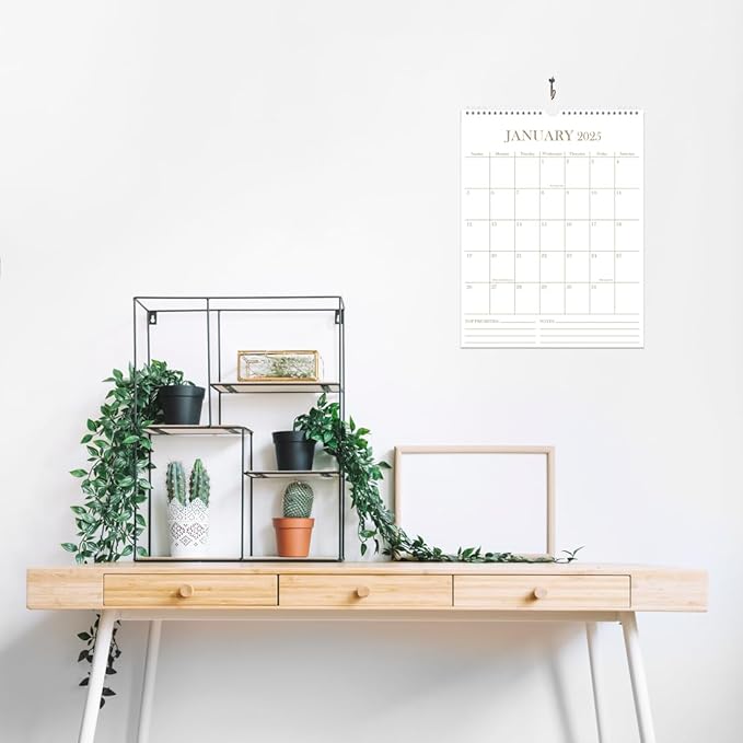 2025 Wall Calendar - 18 Months Calendar from January 2025 - June 2026, Calendar 2025-2026 with Thick Paper, 8.5" x 11", Vertical Calendar, Golden