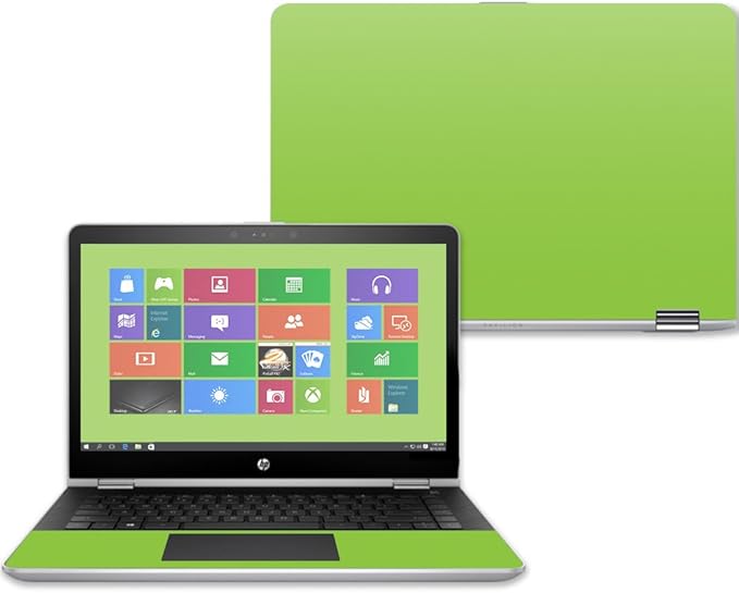 Mightyskins Skin Compatible with Hp Pavilion X360 15" (2017) - Solid Lime Green | Protective, Durable, and Unique Vinyl Decal Wrap Cover | Easy to Apply, Remove, and Change Styles | Made in The USA