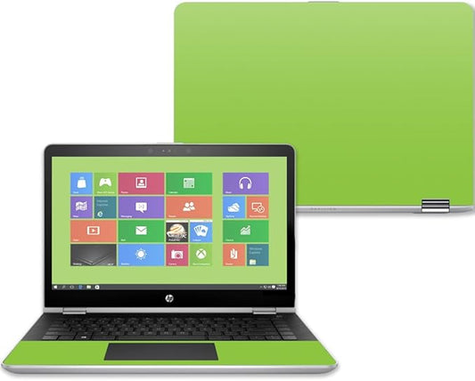 Mightyskins Skin Compatible with Hp Pavilion X360 15" (2017) - Solid Lime Green | Protective, Durable, and Unique Vinyl Decal Wrap Cover | Easy to Apply, Remove, and Change Styles | Made in The USA