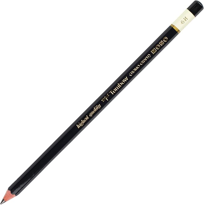 Tombow 51516 MONO Drawing Pencil, 6H, Graphite, 12-Pack