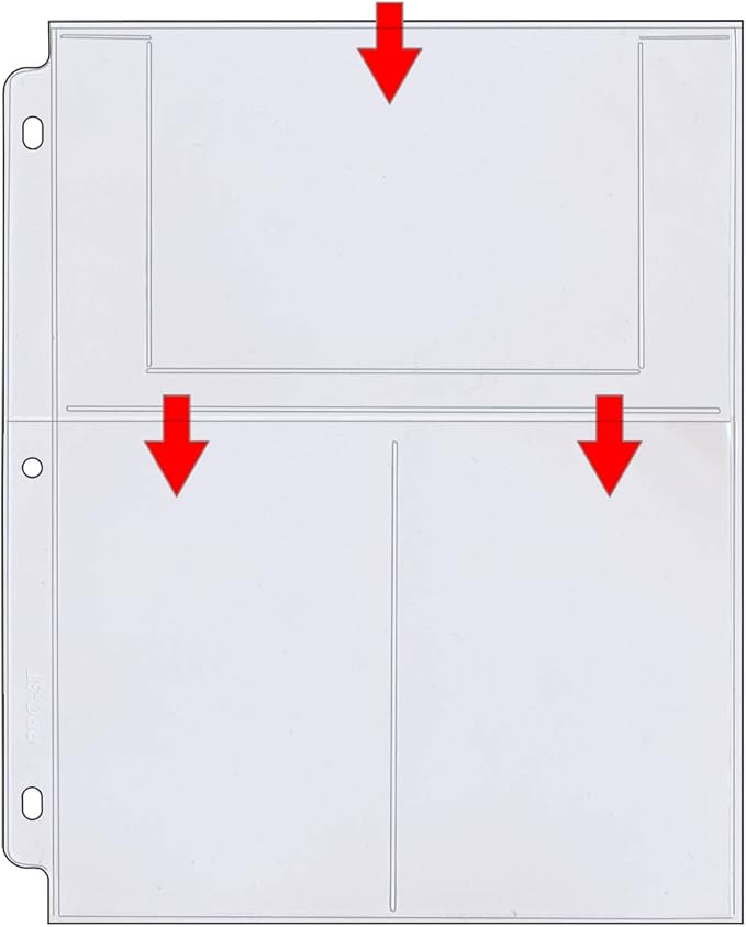 StoreSMART® - Photo/Postcard Page for 3-Ring Binders - Archival-Safe Plastic - Three 4" x 6" Pocket - Holds six Photos/Postcards - 25 Pack - LC46-25