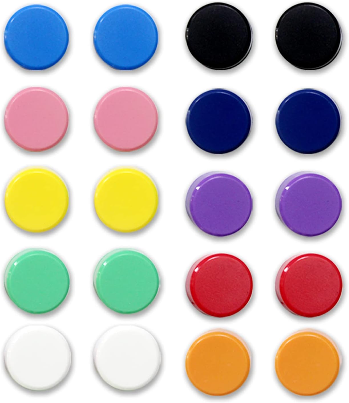Qualsen Fridge Magnets, 20pcs Refrigerator Magnets, Small Magnet for Whiteboard, Mini Cute Magnet for Fridge, Locker, White Board, Kitchen, Office, Classroom (10 Colors)