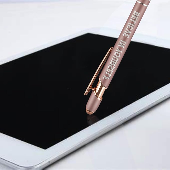 Up to 480 Pcs Personalized Pens in Bulk, Custom Metallic Printed Name Pens with Black Ink, Customized Pens Bulk with Stylus-Great Gift Ideas(Gold 12 Colors)