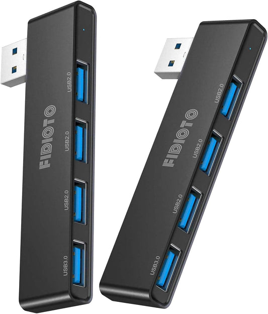 Networking Hub 2Pack, Fidioto 4 Port USB Adapter(1 * 3.0 Hub, 3 * 2.0 Hub), USB Hub for Laptop, iMac Pro, MacBook Air, Mac Mini/Pro, Surface Pro, Notebook PC, USB Flash Drives and Mobile HDD Etc.