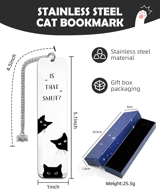 Black Cat Bookmark Gifts for Women, Book Markers for Reading Women Teens, Cat Bookmark Box Gifts for Cat Lovers, Cat Lover Female Friends Birthday Gifts Book Club Reading Gifts