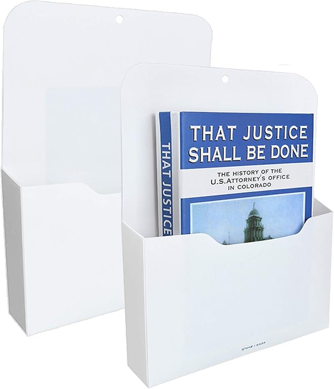 2 Pack Magnetic File Holder - Paper Holder, Pocket Organizer,Hanging Wall File Organizer Office Supplies Storage, Magazine Mail Organizer Case for Notebooks,Planners,Letter (2 Pack)
