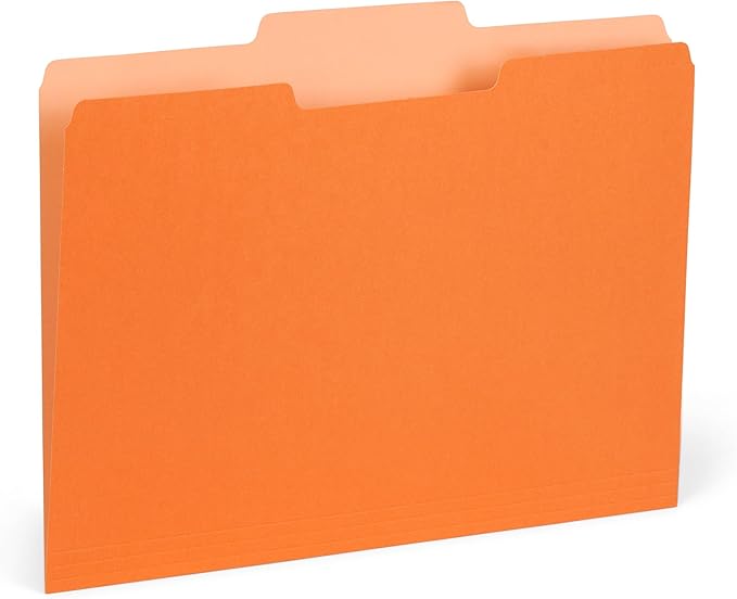 100 Blue Summit Supplies Colorful File Folders with Tabs, Multi Colored File Folders Letter Size, Colored Manilla Folders, Assorted Colors, Durable 11pt Paper, 1/3 Cut Top Tabs, Bulk 100 Pack