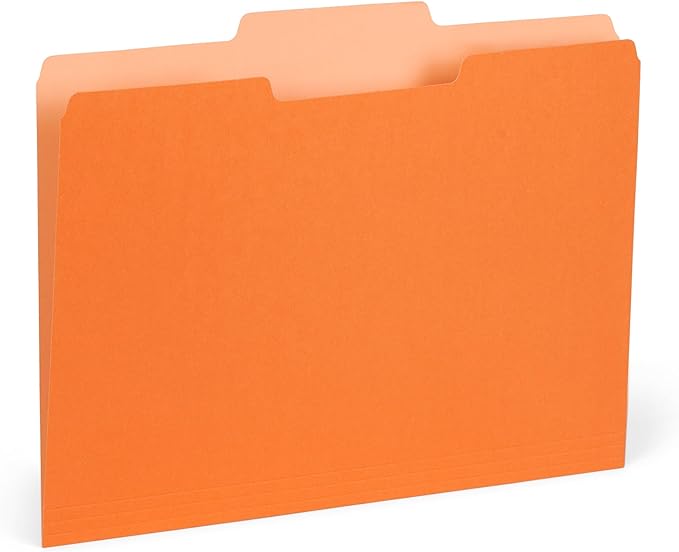 100 Blue Summit Supplies Colorful File Folders with Tabs – Multi Colored File Folders, 1/3 Cut Top Tabs, Letter Size, Durable 11pt Paper, Two Tone, Assorted Colors, Bulk 100 Pack